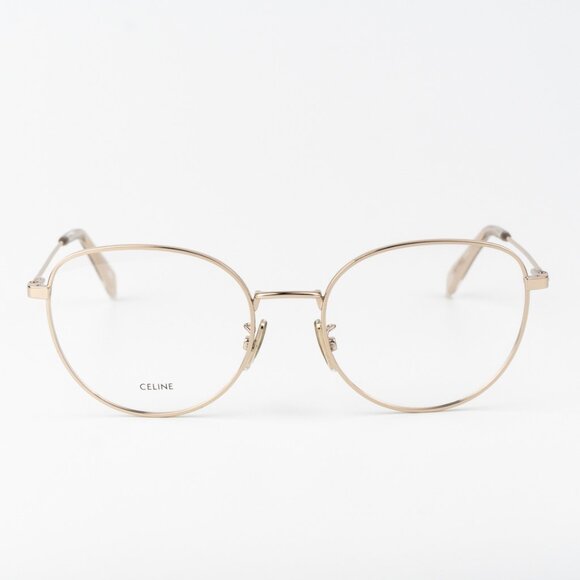 Celine Women Eyeglasses Metal Shiny Rose Gold Demo Round CL50095U 028 BRAND NEW - Picture 2 of 10